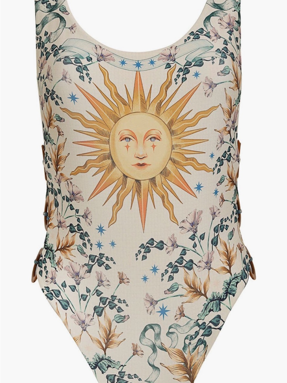 NWT Agua Bendita reversible One-Piece Swimsuit in Cream and Yellow sun print - Picture 9 of 12